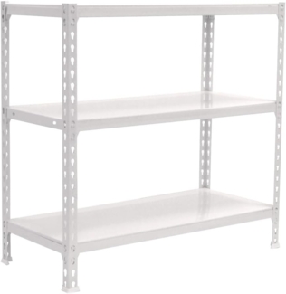 Simon Rack Schwerlastregal, 1000 x 800 x 300 mm, Bis 180 kg Belastbar, 3 Verstellbare Ablagen, Kellerregal, Lagerregal, Weiss - Simonclick