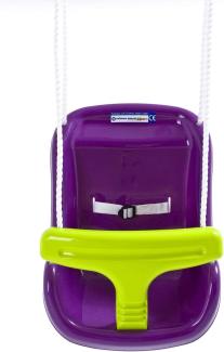 Hörby Bruck Babyschaukel Exklusiv (Schaukelsitz, hohe Rückenlehne, Sicherheitsgurt, Metallringe, Farbe lila/gelb) 4023