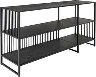 riess-ambiente Bücherregal ARCHITECTURE 120cm graphit · Standregal aus Metall · Marmor-Design, Einzelartikel 1-tlg, Wohnzimmer · 3 Ebenen · 6 Ablageflächen · Aufbewahrung · Raumteiler