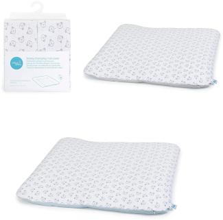 Ceba Baby Bezug für Wickelauflage - 2er Set Wickelauflagenbezüge Überzug für weiche Wickelunterlage in Größe 75x72 cm mit Reißverschluss - Baumwolle Jersey, extra dick - Teddybär + Teddybär