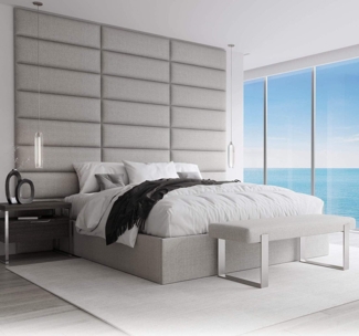 VANT Gepolsterte Kopfteile - Accent Wall Panels - Pack von 4 - Einfach Passen - König Zwilling Bett Größen (76cm BREITE, Weben Sie Mondstaubgrau)