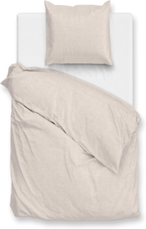 Zo! Home Flanell Bettwäsche 155x220 Flanella di Lino Sandy beige uni Melange