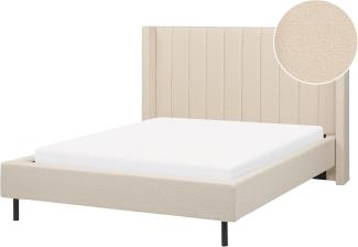 Bett mit Lattenrost VILLETTE 140 x 200 cm Bouclé Beige