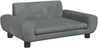 vidaXL Hundebett, Samt, Dunkelgrau, 70 x 45 x 33 cm