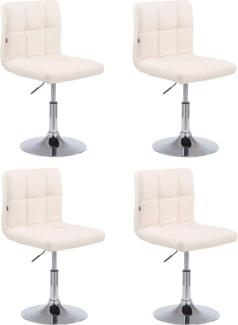 CLP 4er Set Lounger Palma V2 Kunstleder Lounger höhenverstellbar und drehbar, creme