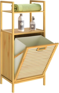 CASARIA® Wäschekorb, 2 Stück, Bambus natur, 30 x 40 x 95 cm