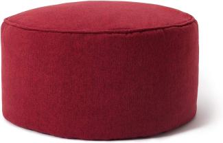 Lumaland Comfort Line Sitzsack-Hocker 25x45 cm - Indoor - mit extra starken Nähten, pflegeleicht - Runder Sitzpouf, Bodenkissen Bean Bag Pouf - Rot