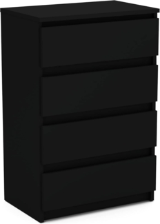 MRBLS Kommode mit 4 Schubladen Sideboard Schubladenschrank Kleiderschrank Modern Möbel mit Schubladen für Ihr Schlafzimmer (Schwarz Matt) – 60 x 33,5 x 92,5 cm (B/H/T)