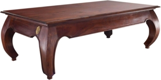Massivmoebel24 Couchtisch OPIUM (Couchtisch Akazie 135 x 70 x 40 nougat lackiert OPIUM #616)
