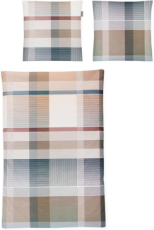Irisette Mako-Satin Bettwäsche Set Wave 8891 natur 155 x 200 cm + 1 Kissenbezug 80x80 cm