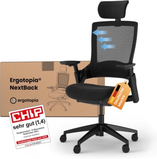 Ergotopia 'NextBack' ergonomischer Bürostuhl mit integrierter Lordosenstütze, schwarz