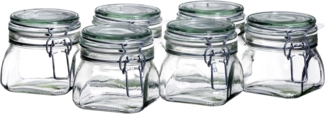 MSER 925338 Gothika, Einmachglser, 6-teiliges Einmachglas Set 500 ml, Vorratsglser, Weckglser mit Deckel und Bgel fr luftdichtes Aufbewahren, Einkochen, Einwecken; transparent, Glas