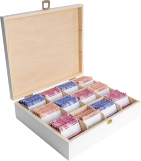 Creative Deco Teedose Teebox Holz aus Natürlichem Kiefernholz, Teebox Holz mit Deckel