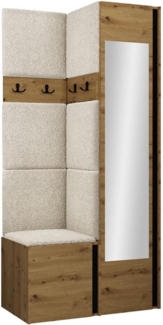 Garderoben-Set Monati XXV (Farbe: Eiche Artisan / Schwarz, Abriamo 03)