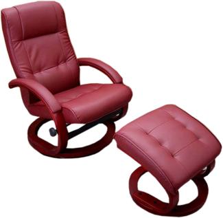 Fernsehsessel Relaxsessel Sessel Pescatori, Kunstleder, mit Hocker ~ bordeaux