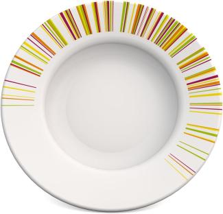 Ornamin Teller tief Ø 23,5 cm Stäbchen, Melamin hochwertiger, stabiler Kunststoffteller robustes Alltags-Geschirr, Camping, Picknick, Gemeinschaftsverpflegung Speiseteller, Suppenteller