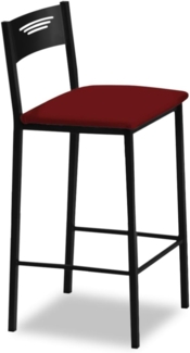 ASTIMESA - Küchenhocker mit hoher Polsterung mit Rückenlehne - Gestell schwarz und Sitzfläche aus Kunstleder - Farbe des Sitzes: Bordeaux. Lieferumfang: 1 Stück, Maße: 90 cm (Gesamthöhe)