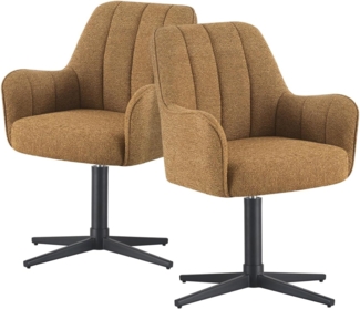 DUBI Möbel Drehstuhl THOMAS-ROMY, X-Gestell 360° drehbar mit Rückholfunktion, 2er-Set