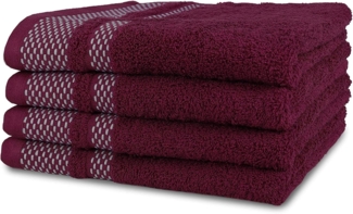 jilda-tex Handtuch Set, Frottier, (4-tlg), weich, strapazierfähig und saugstark mit feiner Bordüre