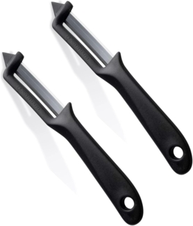 FACKELMANN | 2er Set Weltmeister Spargelschäler | Universalschäler mit Klinge aus Edelstahl | robuster Sparschäler für Gemüse und Obst