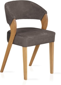 Möbel-Eins ALONA Polsterstuhl, Material Massivholz/Bezug Kunstleder espresso Eiche