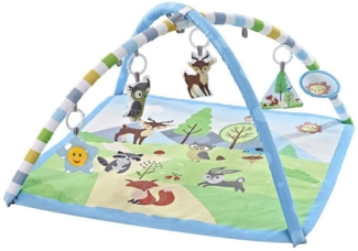 Chipolino Spielbogen Tiere, Musikfunktion, 5 Hängespielzeuge, Krabbeldecke blau