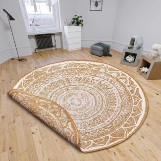 NORTHRUGS Teppich Siruma Wendeteppich, rund, Höhe: 5 mm, In- & Outdoor, beidseitig, Orientalisch, Teppich, Garten, Flur