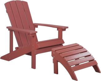 Stuhl mit Fußhocker Holzwerkstoff Rot ADIRONDACK