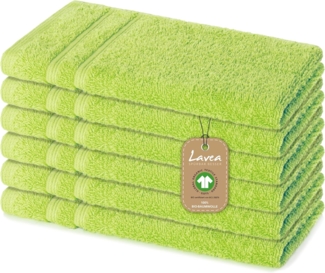 Lavea Gästehandtuch Bali, 30x50cm aus 100% Bio-Baumwolle, einzigartig weiche Gästetücher mit Aufhänger (Set, 6-St), hochwertiges und nachhaltiges Premium Gästetuch – saugstarke Faser