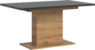 Ausziehbarer Esstisch (B/H/T): 150-190x76x80 in Artisan Nachbildung und grau Nachbildung mit Säulen-Fußgestell