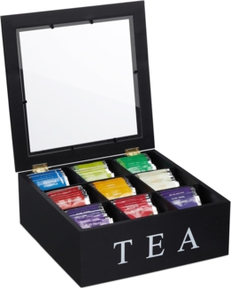Schwarze Teebox mit 9 Fächern 10047497