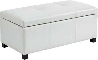 Vente-unique - Sitzbank Sitztruhe - Kunstleder - Weiß - FILIPPO