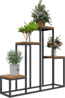 Outsunny Pflanzentreppe Blumenständer mit 4 Ebenen (Blumenregal, 1 St, Pflanzregal), für Balkon, Garten, Hellbraun