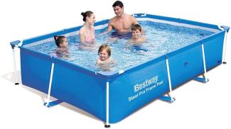 Bestway Steel Pro Frame rechteckiger Pool, ohne Pumpe, blau, 259 x 170 x 61 cm