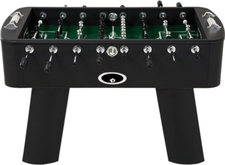Kare Design Kicker Style schwarz/silber, Kickertisch, Fußballtisch, kugelgelagert, inkl. 4 Bälle, Figuren austauschbar, Fußballkicker, 90 x 125 x 145 cm (H/B/T)