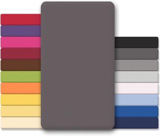 CelinaTex Jersey Topper Spannbettlaken Lucina 140x200-160x200cm anthrazit grau 100% Baumwolle gekämmt bis 12cm Matratzenhöhe Spannbettbezug, Leintuch, Bettlaken, elastisch, Strech, Oeko-Tex