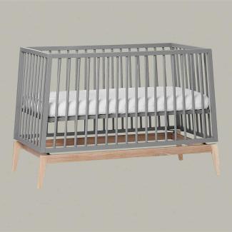 Leander 'Luna' Babybett grau/eiche 60x120 cm