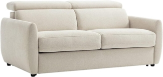 Vente-unique - 3-Sitzer-Schlafsofa mit Schlaffunktion aus beigem Stoff SOVALI