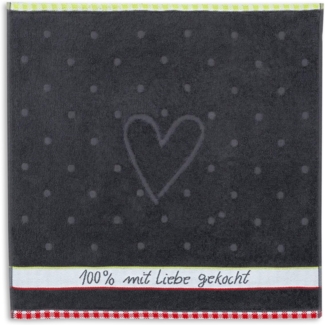 Kracht Geschirrtuch 100% Liebe, (Set, 3-tlg, Set), 3er Pack Frottee Küchenhandtücher (3 Stück), ca. 50x50 cm Baumwolle