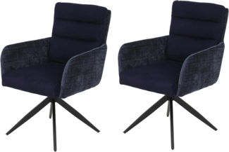 2er Set Sesselstuhl Leandra, XL Sitzbreite - Blau