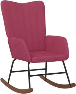 vidaXL Schaukelstuhl Weinrot Samt 327748
