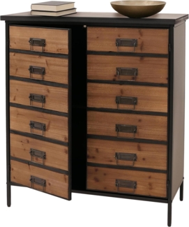 Apothekerkommode HWC-O79, Schrank Highboard Staufächer, Vintage Shabby-Look 94x80x35cm, natur
