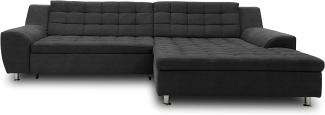 DOMO Collection Merida Ecksofa, Sofa mit Schlaffunktion in L-Form, Eckcouch, Polstergarnitur in dunkelgrau