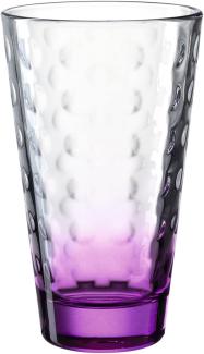 Leonardo Trinkglas Optic, Becher, Wasserglas, Kalk-Natron Glas, violett, 300 ml, 025914