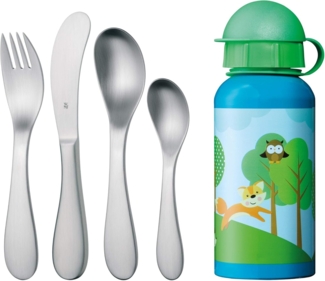 WMF Kinderbesteck Knuddel 5-tlg, ab 3 Jahren Edelstahl Cromargan poliert, Gravurbesteck spülmaschinengeeignet