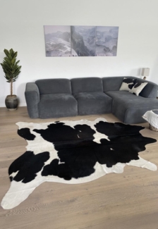 Kuhfell / Kalbsfell Schwarz/Weiß Größe: 240-250