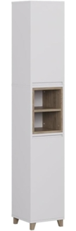 Hochschrank Elnor Weiß/Eiche 30 x 170 cm mit 2 Türen Vicco