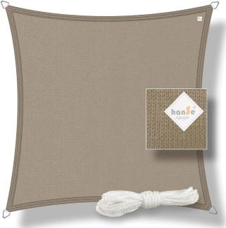 hanSe® Marken Sonnensegel HDPE Quadrat 2x2 m Taupe UV-Schutz Sonnenschutz Schattenspender