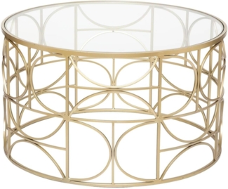 Couchtisch Suite - Platte aus gehärtetem Glas - golden D. 71 cm - Golden - Atmosphera créateur d'intérieur