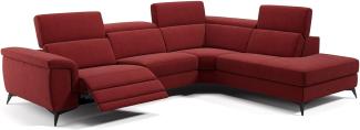 Sofanella Ecksofa AMARO Sofalandschaft Funktionssofa Stoff in Rot M: 308 Breite x 108 Tiefe